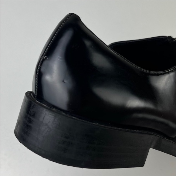 ZARA TRF TRAFALUC Zipped Blucher Vegan Patent Leather Shiny Oxfords Brogues - Picture 8 of 14